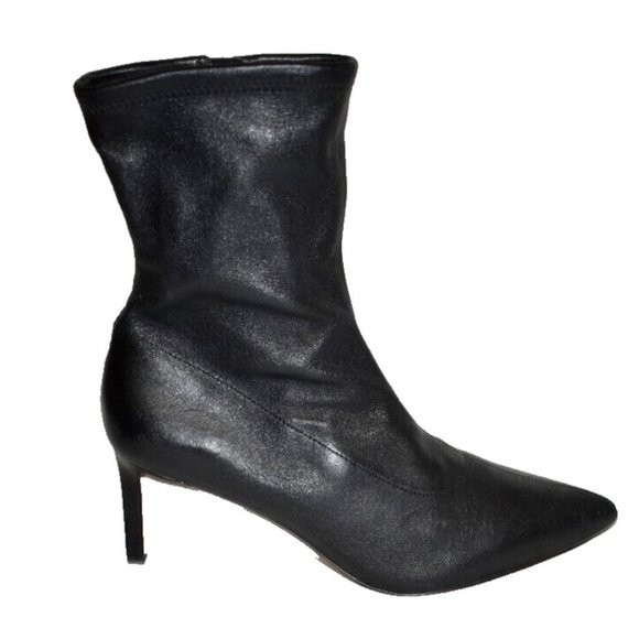 Veronica Beard Shoes - New! Veronica Beard Lexi Stiletto Pointy Toe Sock Bootie 9M Black Leather DD377